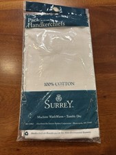 VTG Surrey 5 Pack 100 Cotton Handkerchiefs Pocket Square - NEW