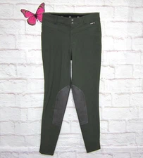 Kerrits Crossover II Knee Patch Breeches Women's size L Spruce Green