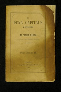 Pena Capitale Pena Di Morte Pensieri Di Alfonso Ricca 1865 Fano Ebay