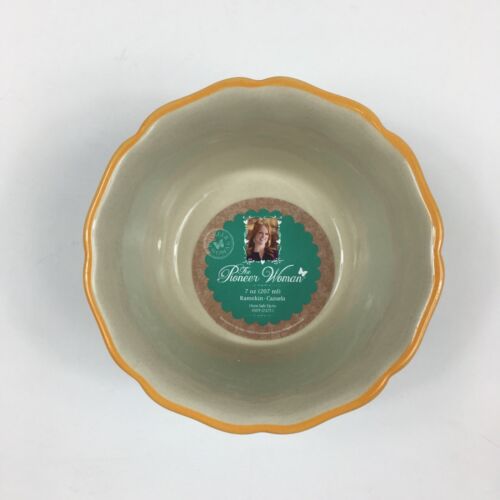 The Pioneer Woman 7 oz Ramekin Cazuela Floral Print Flea Market Scalloped - Picture 2 of 4
