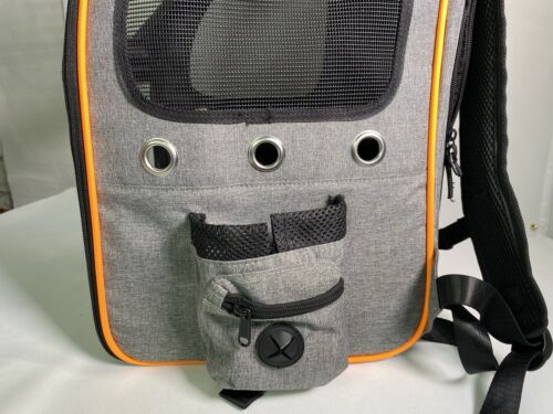 🌟Natuya Marl Grey Canvas Pet Carrier Dog~Cat Backpack with reflective detail - Picture 15 of 24