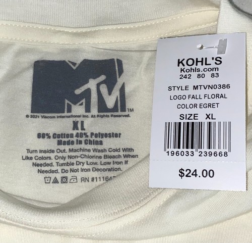 MTV Crop Top X Large Logo T Shirt NEW Womens Music Television XL 16 Tee T-Shirt - Picture 3 of 12