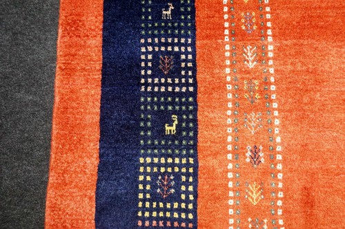 Oriental Carpet Rug Gabbeh 203 X 155 CM Gabeh Loribaft Design Red Blue Persian - Picture 8 of 12