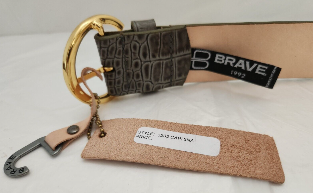 NWT! Brave Leather Caprina‎ Belt 3205 Green Size-28 CELTICA, Leather Belt, green Wulflund main image 3