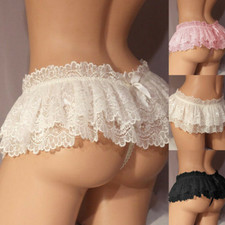 Women Lace Mini Skirt Micro High Waist Short Lingerie Underwear Panties Skirt