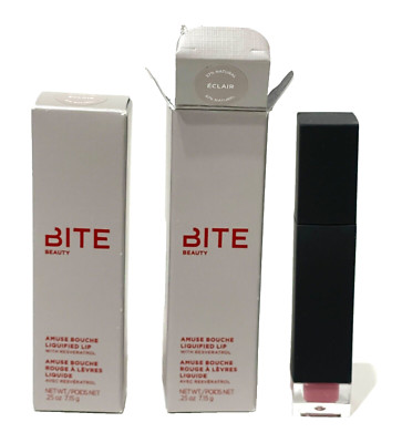 BITE BEAUTY Amuse Bouche Liquified Lip ECLAIR Lot 2 x .25 Oz Full Sz  NEW IN BOX