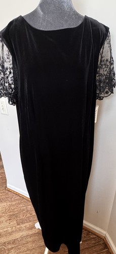Robbie Bee Kleid 20 schwarz Samt Spitze transparent Boho Whimsigoth Dark Fairy Witchy - Bild 16 von 20