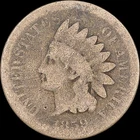 1859 1C Indian Head Cent No Shield Uncertified Circulated BN