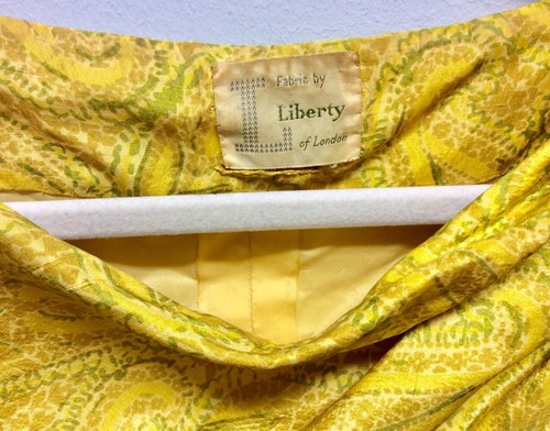 Vintage 1960s Yellow Silk Shift Dress Made From Liberty Of London Fabric UK 10 - Picture 3 of 5