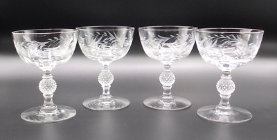 Vintage Imperial Glass Celeste Champagne/Tall Sherbet Glasses Set of 4 Excellent