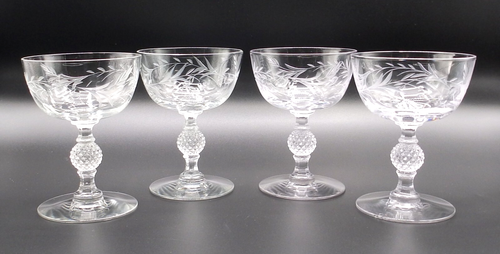 Vintage Imperial Glas Celeste Champagner/Hoch Sherbet Gläser 4er Set Top - Bild 1 von 8