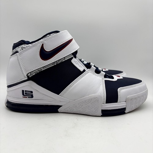 Nike Zoom LeBron 2 Midnight Navy White Basketball Shoes Size 12 Men's DR0826-100