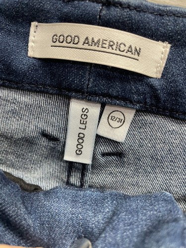Good American Skinny Jeans Size 12/31 Womens High Rise Dark Blue - Picture 4 of 13