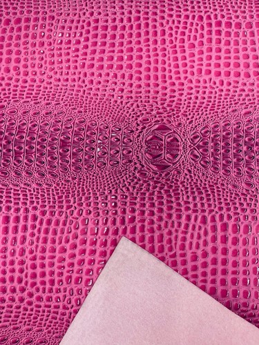 Glossy Two Tone Gator Fake Leather Upholstery, 3-D Crocodile Skin Texture - Picture 16 of 35