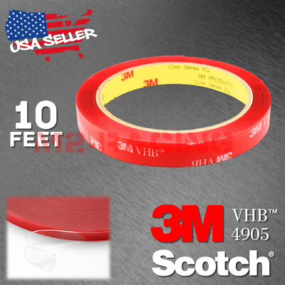 *10 Feet* Genuine 3M VHB #4905 Double-Sided Mounting Clear Acrylic Tape Adhesive