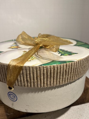 Christmas Tree Holiday Boston Warehouse Dessert 6.5” Porcelain Plates Set 4 Box - Picture 18 of 18