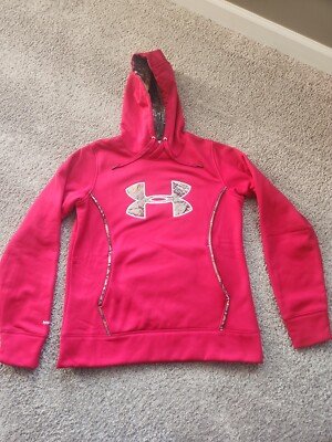 UNDER ARMOUR Women's UA Storm Caliber Hoodie 1247106 Red w/ Camo Medium  Loose