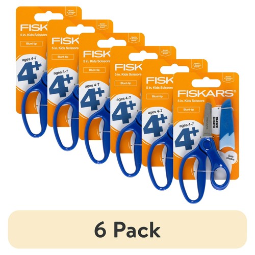 (6 pack) Fiskars 5" Blunt-tip Kids Scissor Ages 4-7, Blue