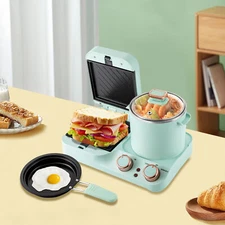 3in1 Breakfast Station Electric Mini Toaster Bread Sandwich?Machine Non-stick