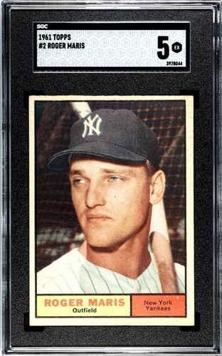 1961 Topps Roger Maris #2 SGC 5 - Afbeelding 1 van 2