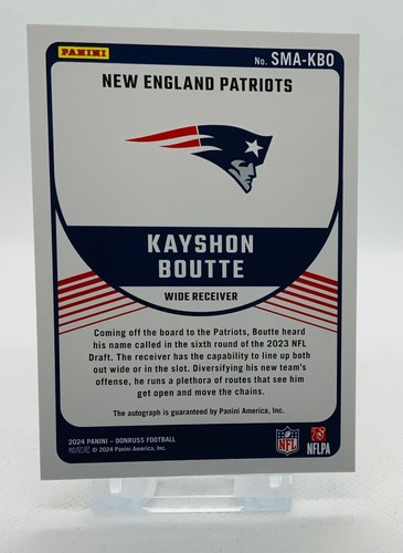 2024 Donruss #SMA-KBO Kayshon Boutte Signature Marks AUTO Patriots - Bild 2 von 2