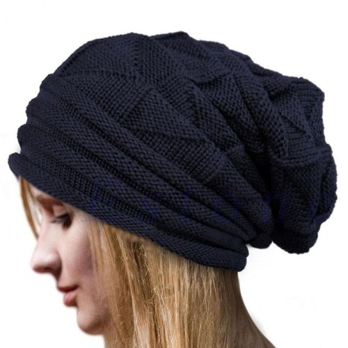 Damen Herren Strick Slouchy Baggy Beanie Oversize Wintermütze Ski Fleece Slouchy Cap - Bild 19 von 19