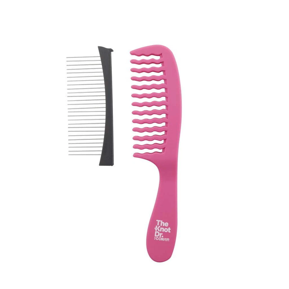 The Knot Dr. For Conair Pro Brite 2-in-1 Detangle Dual-Row Comb, Pink, 1-Piece - Image 2 of 4