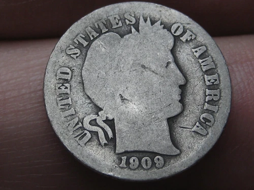 1909 O Silver Barber Dime- New Orleans, About Good Details