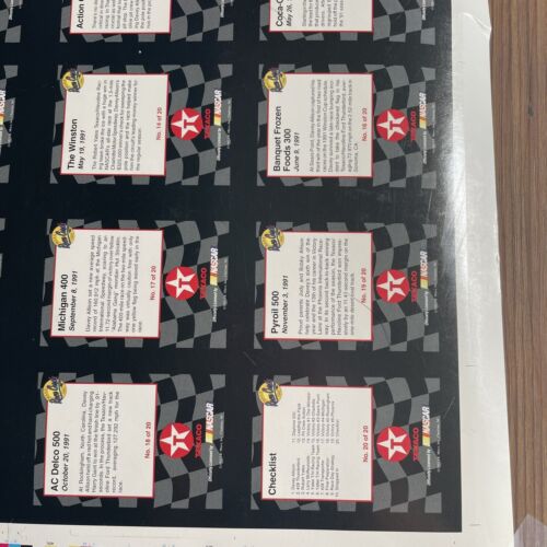 1992 Maxx Black Texaco Davey Allison NASCAR Uncut Sheet Of 100 " Extremely Rare" - Picture 6 of 10