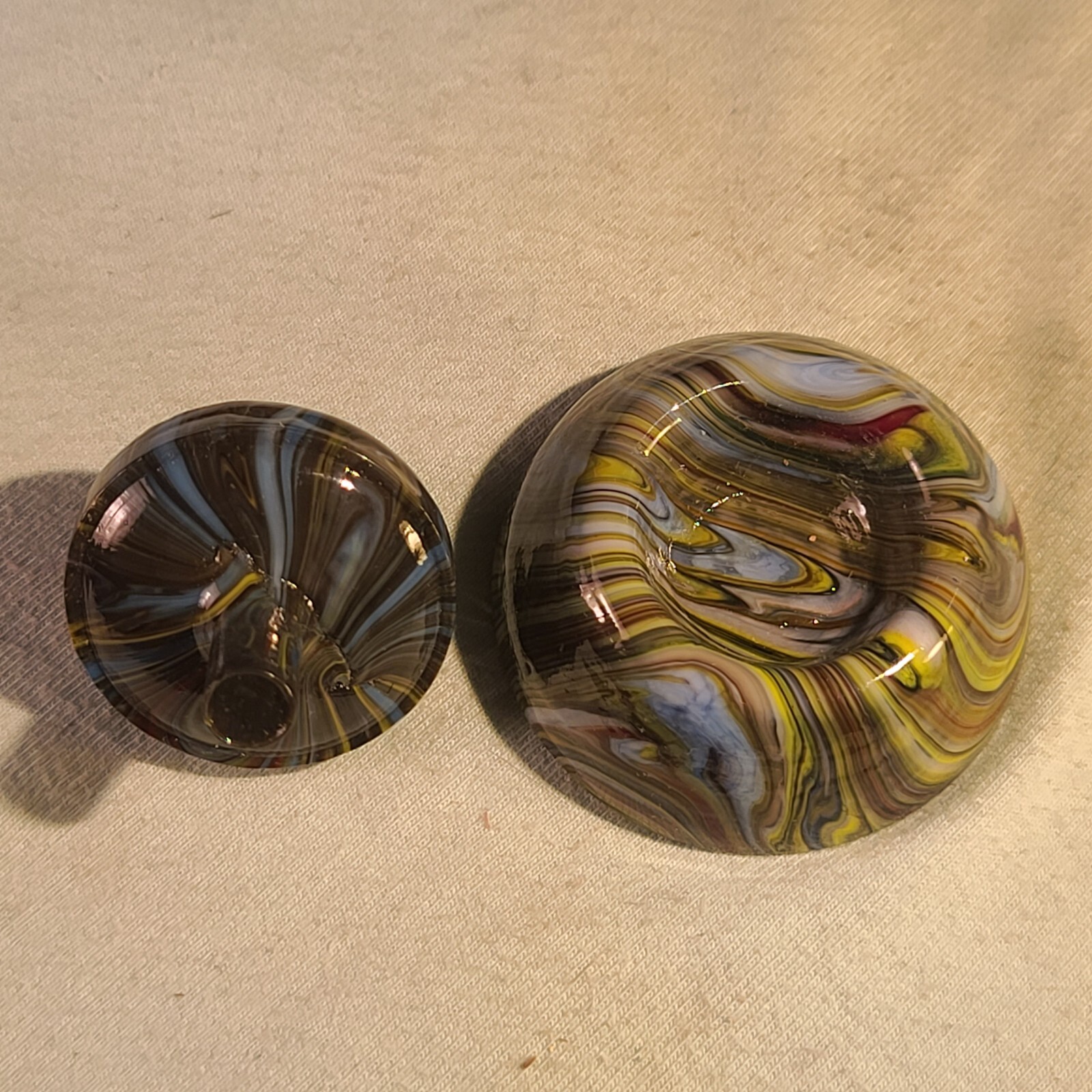 ANDY DAVIS, Glass Art Spinning Top & Base, Megans Run (?), #256G