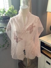 AUTHENTIC HALSTON 100 PINK BUTTERFLYS SILK SCARF MUST SEE NR