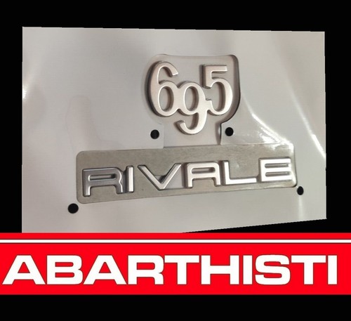 ABARTH 695 RIVALE SET IN METALLO STEEL LOGHI COMPLETI 100% ORIGINALI ABARTH - Afbeelding 1 van 2