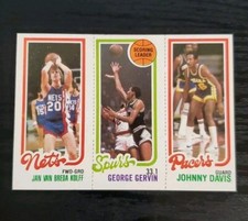 1980-81 Topps Basketball #162 Jan Van Kolff #204 George Gervin #117 Johnny Davis