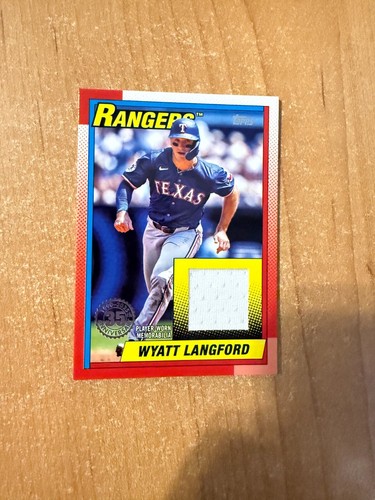 2025 Topps Series 1 - Wyatt Langford - 1990 Topps Jersey Relic RANGERS