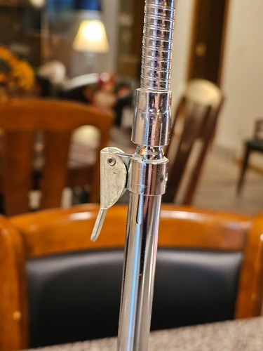 Vintage Mid Century Modern White Adjustable Tripod Desk Lamp Gooseneck Chrome - Picture 12 of 17