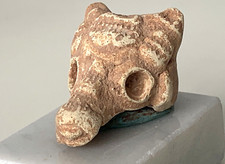 Syro Hittite Clay Bull Head Fragment 2000 BC Near East PROVENANCE on Marble Slab