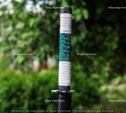 40''Black&White Katana Clay Tempered T10 Japanese Samurai Functional Sharp Sword - Picture 5 of 11