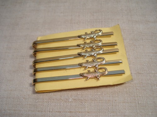 Pince à Cravate, Barrette - Plaqué Or - à Motif de Crocodile - Imagen 6 de 6