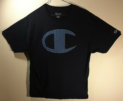 Champion Men's Dark Navy Blue Short Sleeve Logo T-Shirt Size: XL Extra  Large