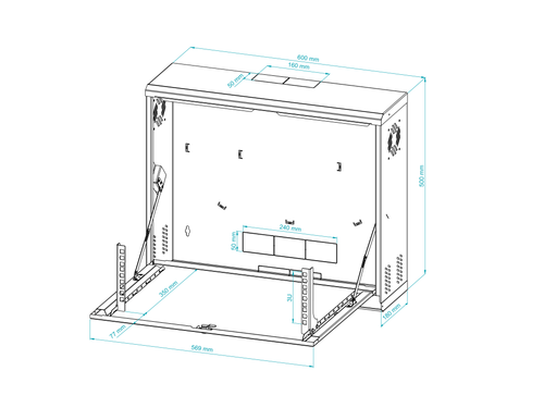 Metalen CCTV-behuizing Diepte 13 18 cm-RACK 19 inch 2U 3U-Draagvermogen 15/40 kg - Zdjęcie 14 z 25