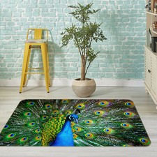 3D Green Peacock B140 Animal Non Slip Rug Mat Elegant Photo Carpet Zoe