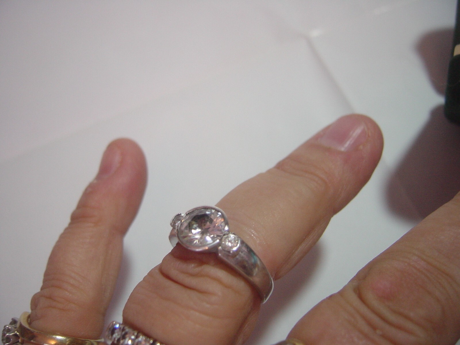 SUPERB BEAUTIFUL SOLID SILVER-RING-BRILLIANT DIAM… - image 5