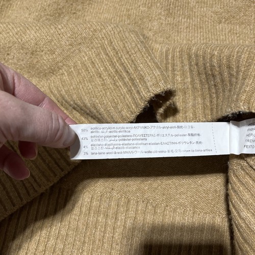 Zara Girls Mock Turtle Neck Sweater Size 9-10 Beige - Picture 7 of 9