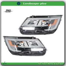 LH+RH Pair Headlights Assembly w/ LED DRL For 2016-2019 Ford Explorer Chrome