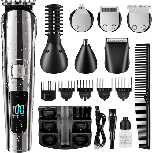 Men Beard Trimmer, Waterproof Electric Razor Hair Trimmer Hair Clippers Shavers