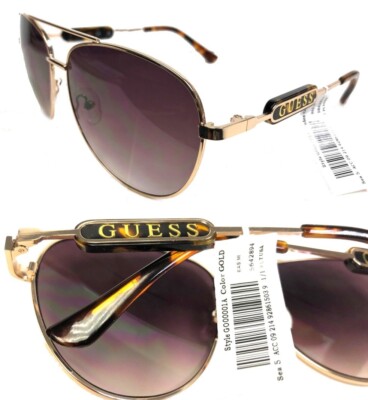 New Mens GUESS GO00001 32F Sunglasses Gold/Brown $75