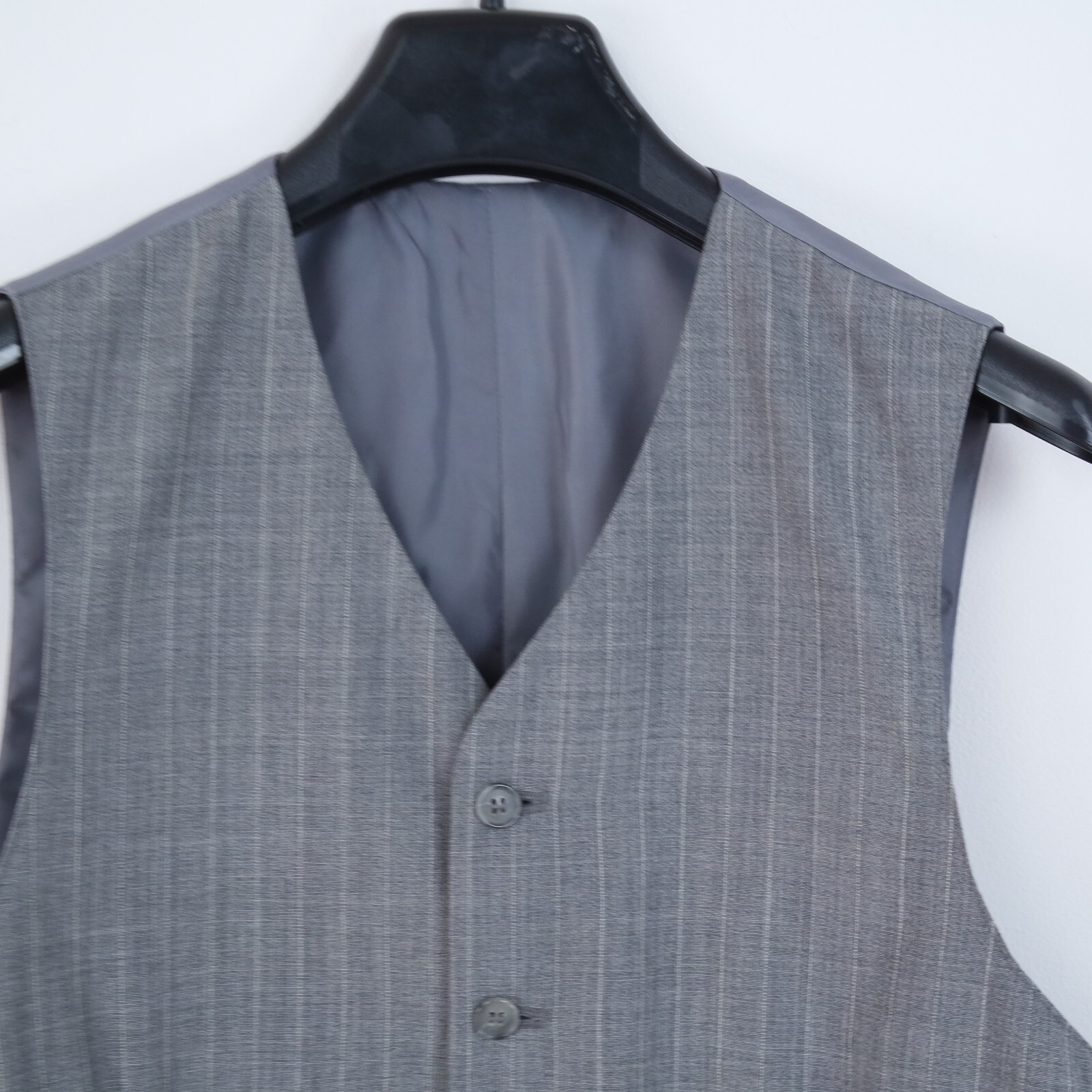 Mens Waistcoat Medium Size UK 40 Grey Striped CANDA Formal 100percent Wool Dress Vest image 3