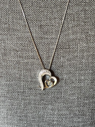 Love This Life 925 Oma Sterling Silber Herz Anhänger Halskette mit Strass