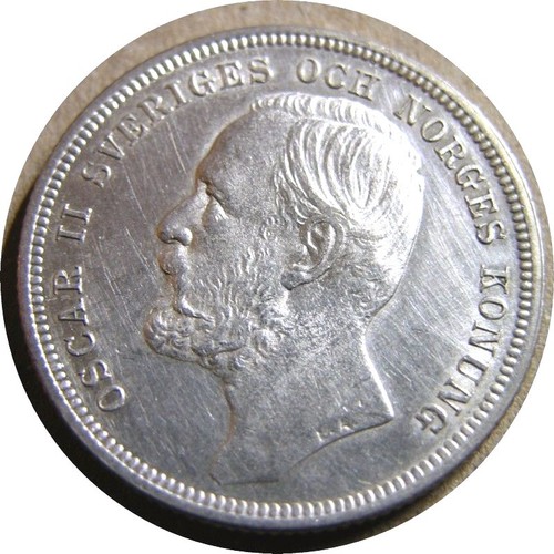 elf Sweden 1 Krona 1901 EB  Silver  Oscar II - Picture 1 of 2