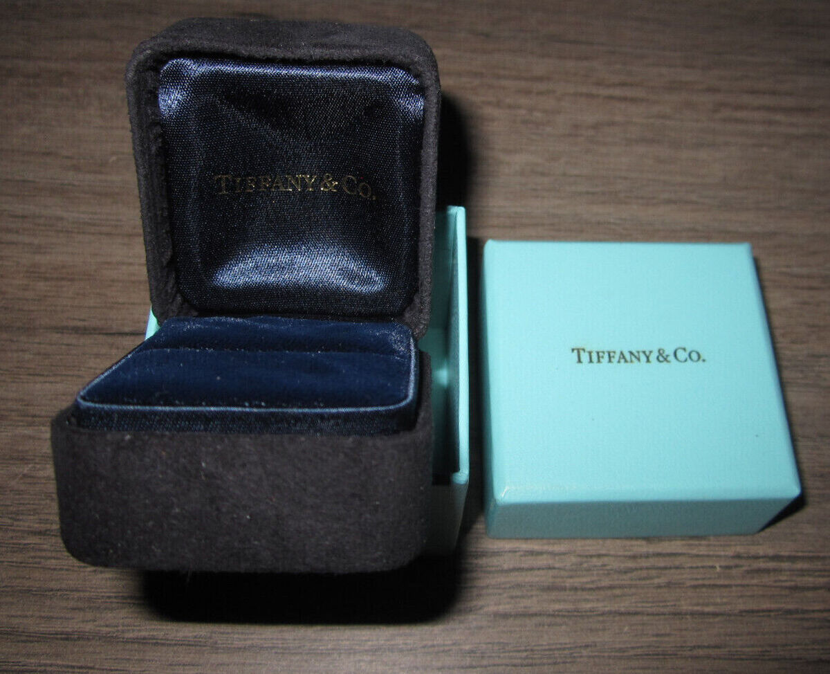 Tiffany & Co black suede & velvet ring presentation box w Tiffany & Co black suede & velvet ring presentation box w